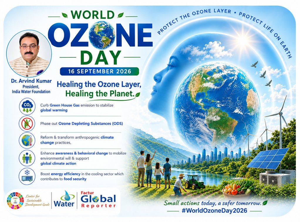 drarvindkumar1's tweet photo. #worldozoneday2026 #ClimateAction #ForNature #ozonedaylayer #globalwarming #savetheearth #saveozonelayer #PlantTrees #ActOnClimate #Health #Food #Ecosystem #sustainability #WhatonEarth @NITIAayog @moefcc @NWDA_MOWR @DoWRRDGR_MoJS @UNEP @UNFCCC @byadavbjp  @moesgoi @IndiaDST  @UNEPozone @OzoneGroupIndia @WMO