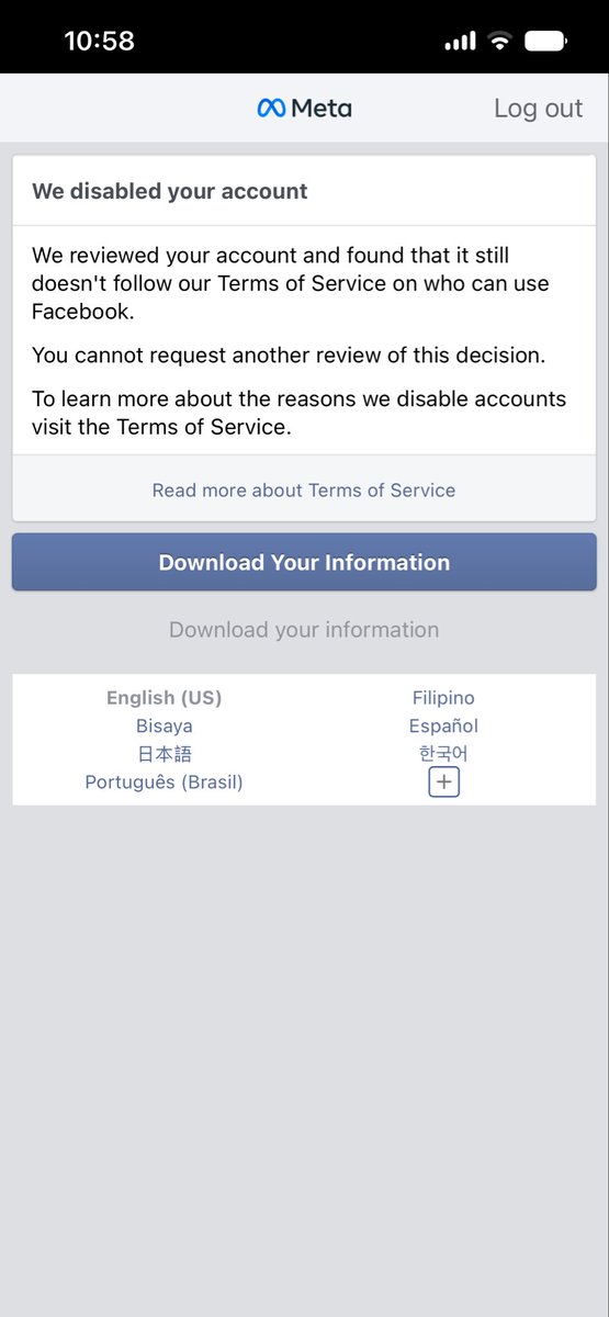 Adritms05's tweet photo. What happened my facebook is disabled wtf?
#facebook #facebookdisabled #meta https://t.co/GYaiuCnowp