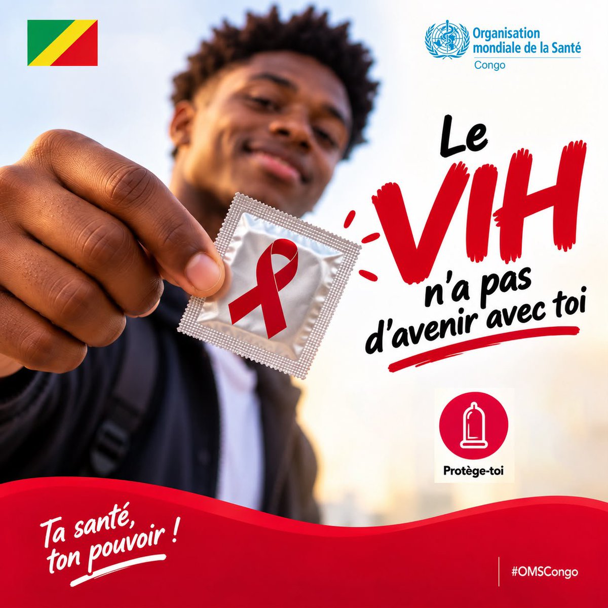 RonciaMATSONDA's tweet photo. Ton avenir mérite d’être protégé ! Face au #VIH, un geste simple peut faire toute la différence : informe-toi, protège-toi et protège ton/ta partenaire.

#VacancesSanté #OMSCongo https://t.co/4WkOncpgrt