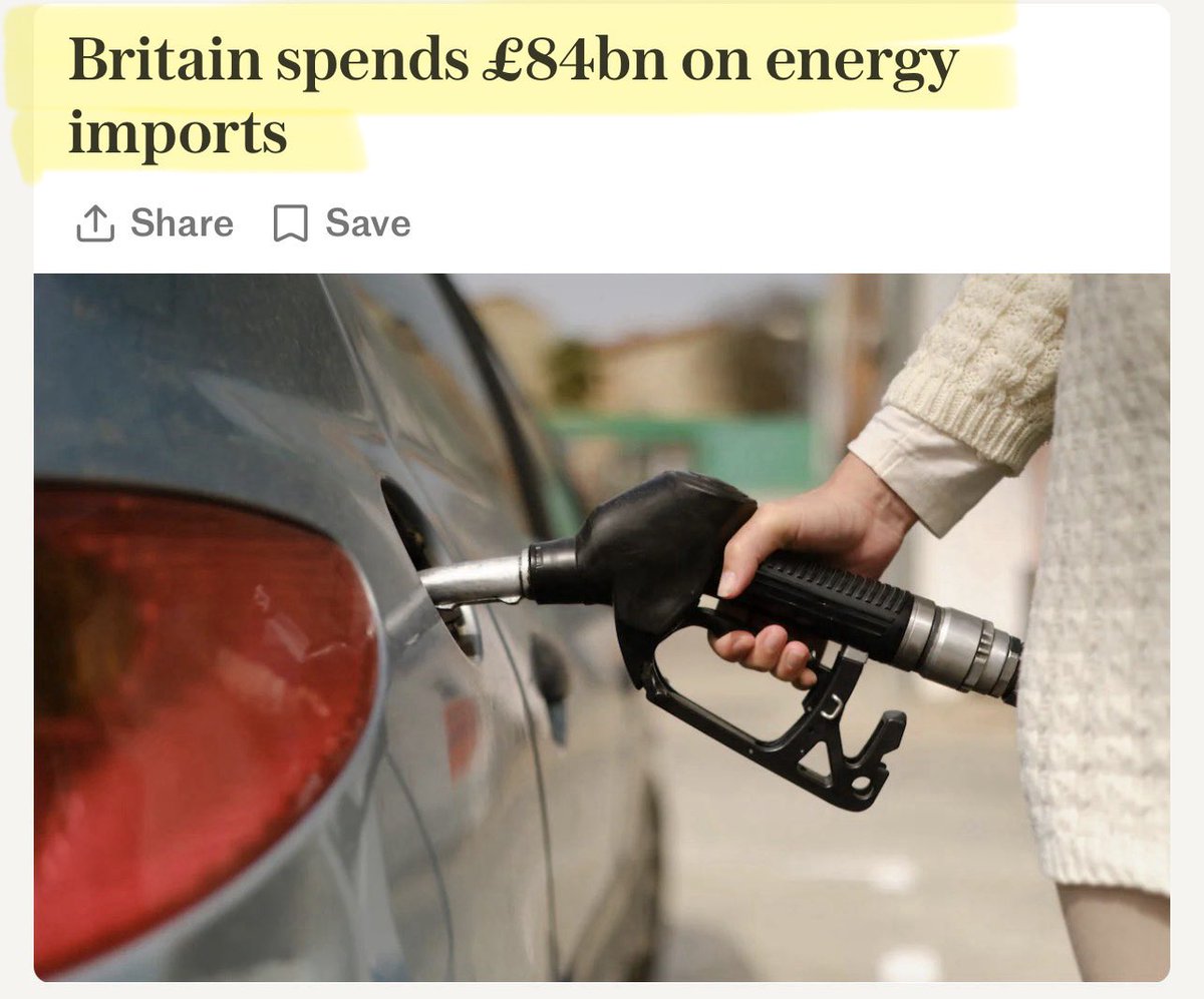 Artemisfornow's tweet photo. Mad Ed’s Net Zero energy policy has made us so secure that we spent £84 BILLION on buying oil, gas and electricity from abroad last year and killed off jobs and revenue from our own North Sea fields!

“buy a torch and have 3 days worth of food” … everything is fine 🤡 https://t.co/PSzmT6A4OF