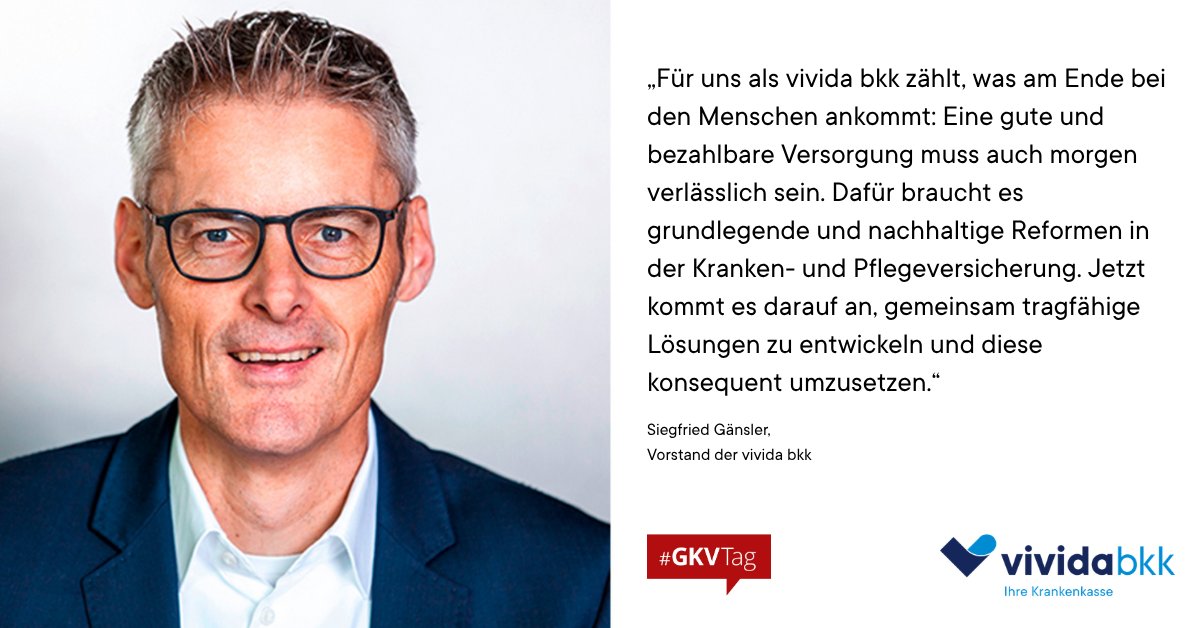vividabkk's tweet photo. #GKVTag: Mit #GKVBStabG wurden erste Maßnahmen auf den Weg gebracht. Jetzt geht es darum, grundlegende Herausforderungen in Kranken- & Pflegeversicherung anzugehen. Dafür braucht es nachhaltige #Strukturen & das klare Ziel, gute & bezahlbare #Versorgung langfristig zu sichern. https://t.co/XqZXnbAyQH