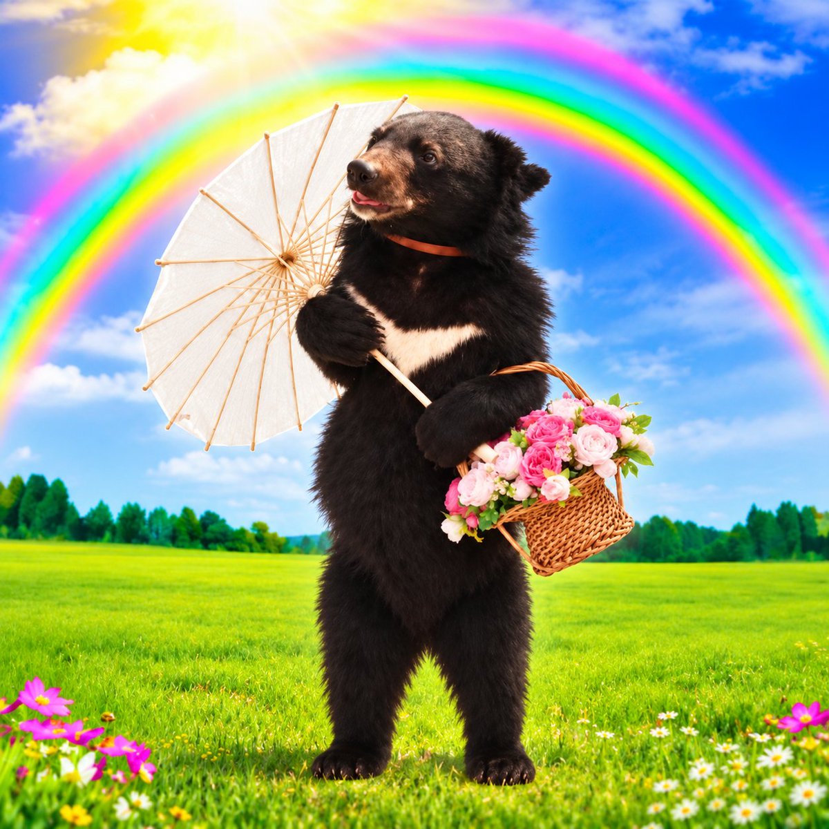 GPRO_PF's tweet photo. THIS YOUNG BEAR CALLED "Ban Jin" MIGHT BE THE NEXT VIRAL ANIMAL COMING OUT OF CHINA!!!!

Ban Jin is going super viral this morning after walking around with an umbrella whilst holding a flower basket 🤣🤣

https://t.co/h3MhwJ289c https://t.co/XYVDWS78Fo
