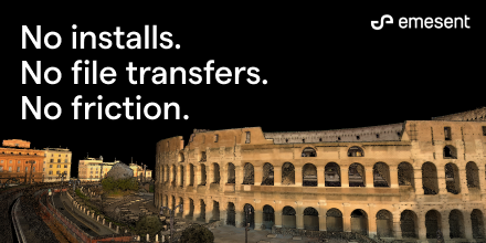 Geomatching's tweet photo. No installs. No file transfers. No friction. Emesent's Aura Cloud puts your point clouds &amp; 360° walkthroughs in front of any stakeholder via one simple link. 

Explore Emesent's Aura Cloud → https://t.co/uPje55c58Z https://t.co/Et38mceyc1