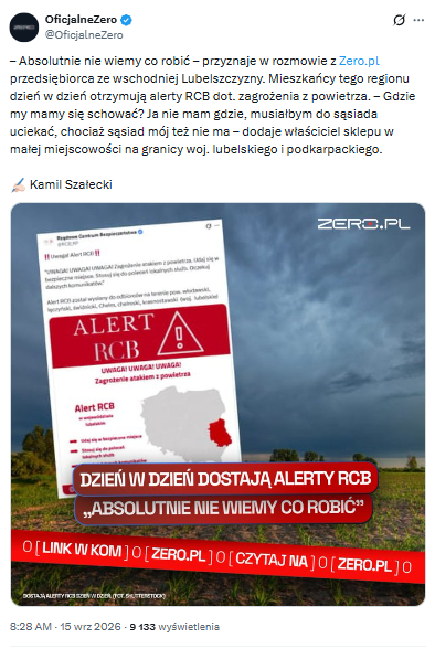 K_Galecka's tweet photo. Wczoraj @K_Stanowski i @PatrykSlowik krytykowali wydanie 5 mln zł na kampanię informującą Polaków, jak zachować się w sytuacji zagrożenia. Do dziś nie wiemy jednak, co właściwie jest problemem: kwota, sama kampania czy może to, że państwo w ogóle wydaje pieniądze na edukację w tym zakresie.

Dziś na @OficjalneZero ukazał się tekst Kamila Szałeckiego, z którego wynika coś bardzo ważnego: Polacy po prostu nie wiedzą, jak zachować się w sytuacji zagrożenia.

Skoro tak, skorzystamy z propozycji redaktora Słowika. Bierzemy darmowy czas antenowy w Kanale Zero.

Dostarczymy ekspertów z ochrony ludności, spoty i gotowe audycje. Bez kosztów po stronie Kanału Zero. Skoro możemy wspólnie zrobić coś pożytecznego, dlaczego z tego nie skorzystać?

Wspólnie możemy więcej.