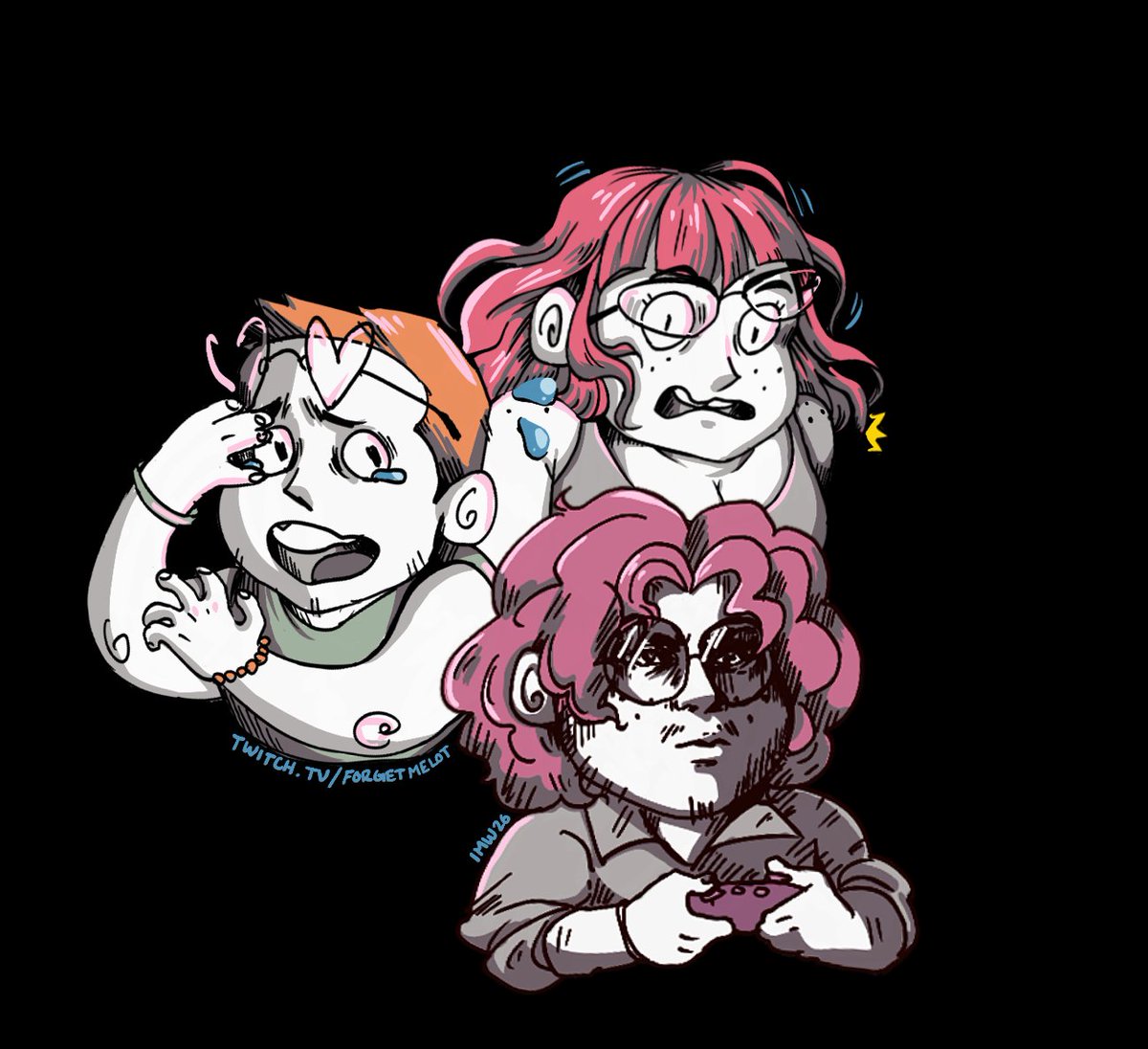 theforgetmelot's tweet photo. New channel art drop!! individual versions of these images (and even more fun reactions) will be available as emojis in our chat once we reach affiliate! ☺️ #twitch #smallstreamer #channelart https://t.co/Mfxov12zCE