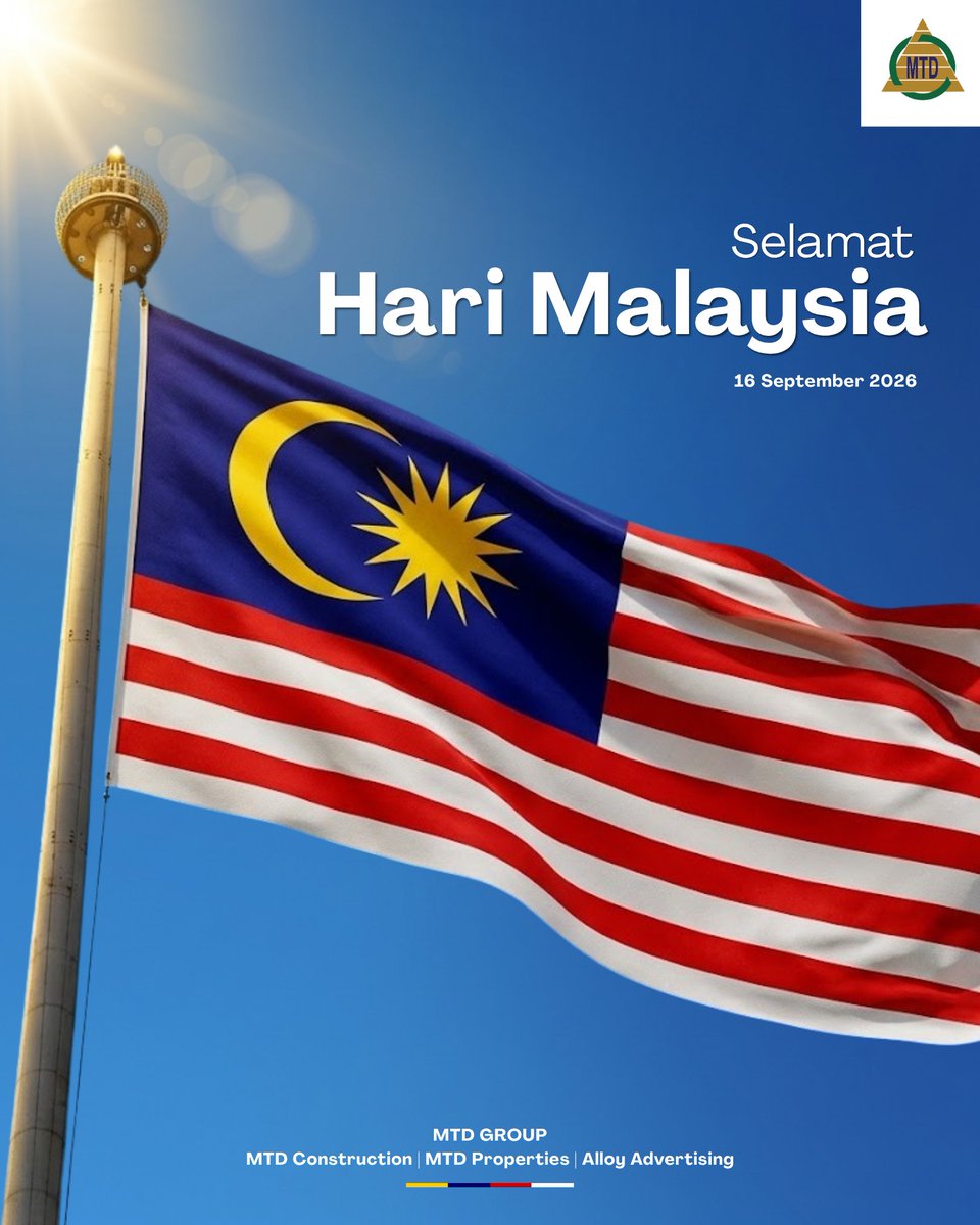 mtdgroup_msia's tweet photo. Satu bendera, satu jiwa.

Merah, putih, biru dan kuning — setiap warna membawa makna, dan merupakan simbol perpaduan, keberanian serta harapan rakyat Malaysia.

Selamat Hari Malaysia!

#HariMalaysia #JalurGemilang #Malaysia #MTDGroup https://t.co/8eBfeC0k5t