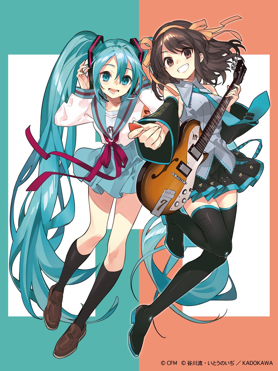 haruhi_official's tweet photo. ／
📢初音ミク×涼宮ハルヒ🆘
＼

スペシャルコラボの第1弾は、
#いとうのいぢ 先生による
描き下ろしビジュアルを公開します！

続報もお見逃しなく！

#初音ミク #涼宮ハルヒ https://t.co/ZHTkdjLSeK