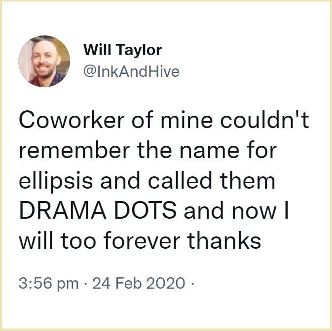 Writers_Write's tweet photo. Drama Dots #writingmemes #writerslife #writinghumor #punctuation https://t.co/oFbeY5i6zD