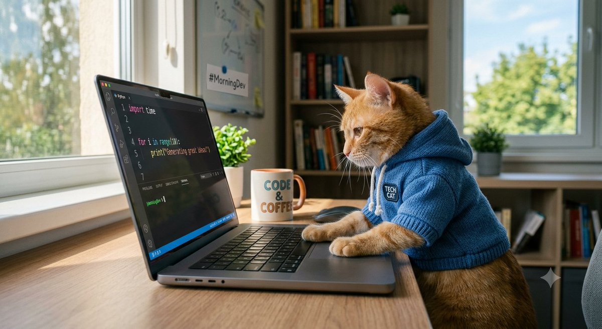 oreo_py2233's tweet photo. Good morning developers..........Even the finest "purrgrammers" need to warm up before a big deploy. Make today count! https://t.co/JVg7tDMf7N