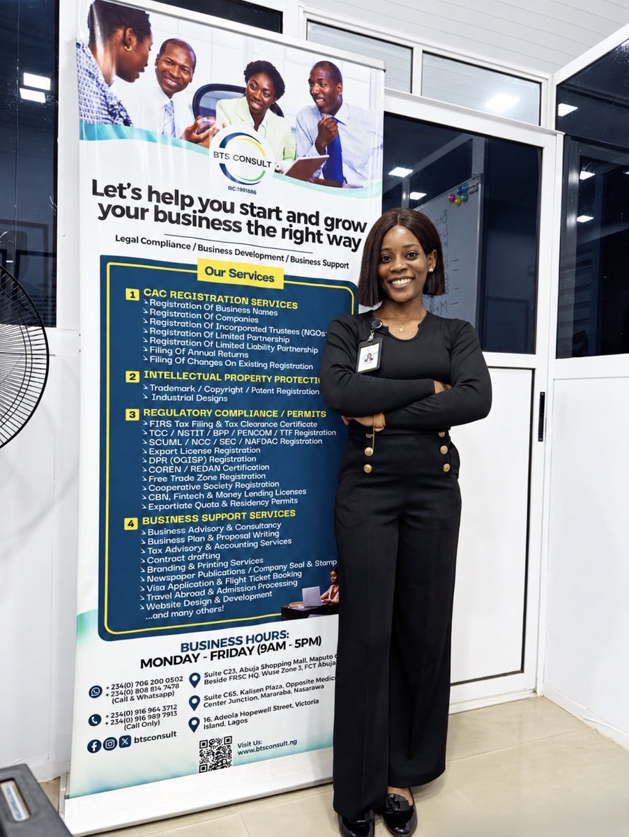 BtsConsult's tweet photo. Your business or nonprofit deserves the right structure, proper guidance and dependable support at every stage.

We are BTS Consult — Your Business &amp; Non-Profit Compliance Partner. 💙

📞 07062000502 https://t.co/lk8XAS2EQ1