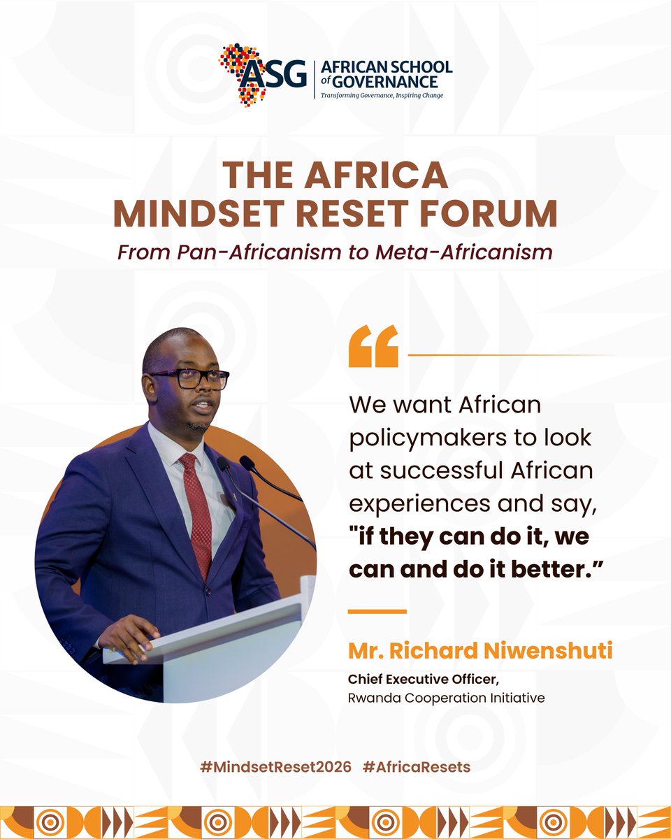 ASG_Africa's tweet photo. Successes across the continent should not only be celebrated, they should also inspire what comes next.
At #MindsetReset2026, @RNiwenshuti1, CEO of @Cooperation_RW , reminded us that African success stories can serve as blueprints for progress, innovation, and transformation.
It begins with this mindset shift: “If they can do it, we can do it better.”