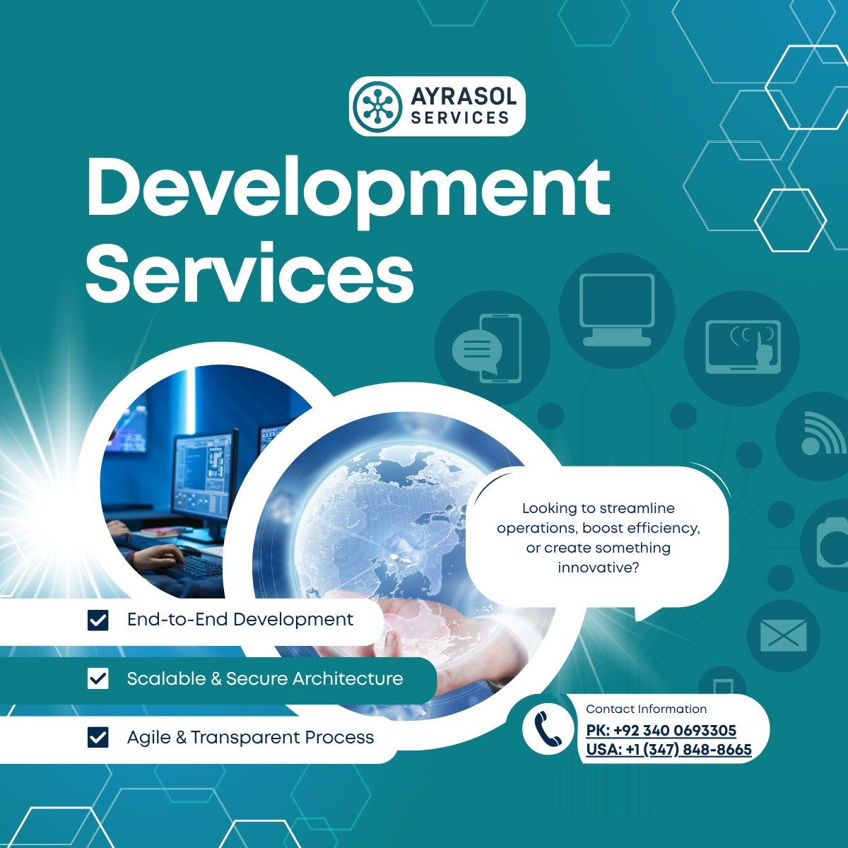 AyrasolServices's tweet photo. 🚀 Development That Moves Your Business Forward!
Ready to turn your idea into reality? DM us today!
#ayrasolservices #developmentservices #webdevelopment #softwaredevelopment #customdevelopment #digitalsolutions https://t.co/gdqDXRSMzf