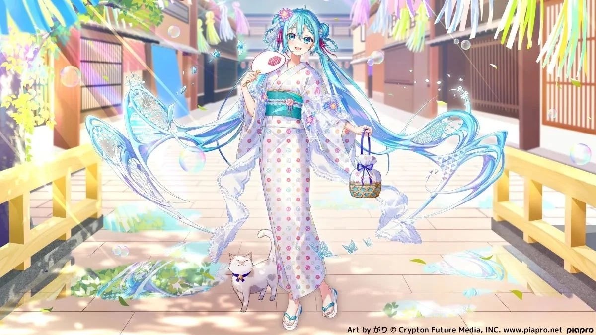 hatsune_koubou's tweet photo. 9/19(土)･20(日)京都で
初音ミク×日本の伝統工芸 
#初音工房 を楽しもう⭐️

#京まふ では、京まふショップで初音工房グッズの一部を販売❣️
伝統工芸体験工房でTシャツ・手ぬぐい・缶バッジに #初音ミク のデザインを自分で捺染✨

mononomaでは、初音工房のグッズの一部を販売＆コラボ振袖の展示👘 ✨ https://t.co/GClWROSS8r
