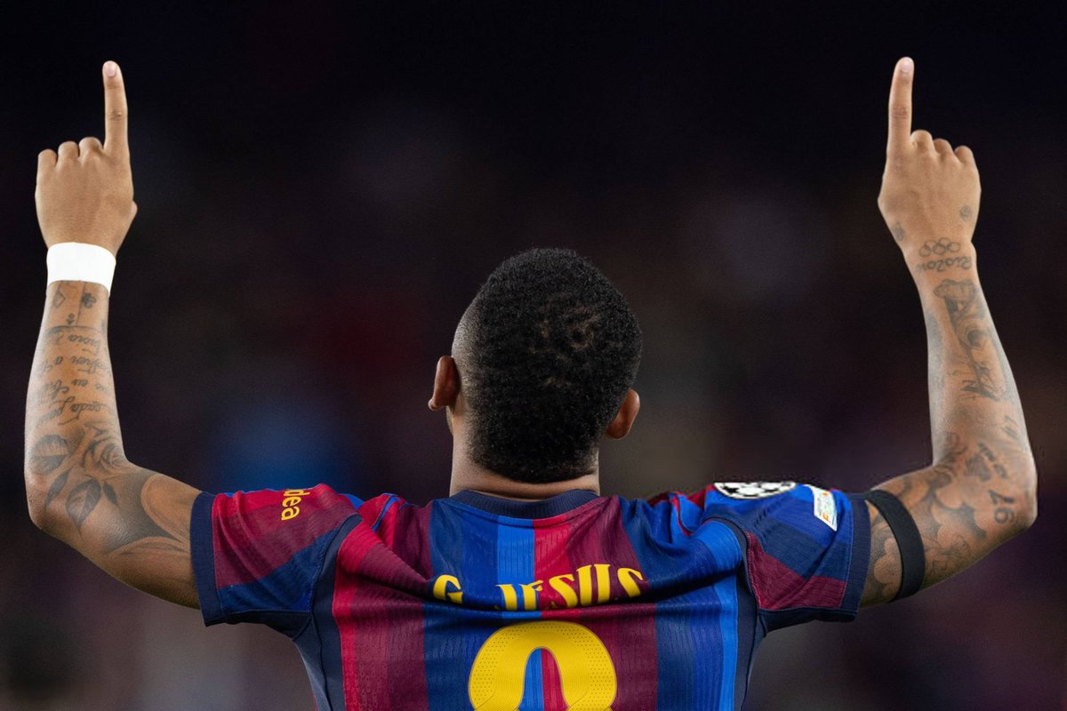 BarcaTimes's tweet photo. 🚨🎙️| Gabriel Jesus: “The best goal of my career? My first goal for Barça.” #fcblive 💙❤ https://t.co/TQ2U1HsLVI