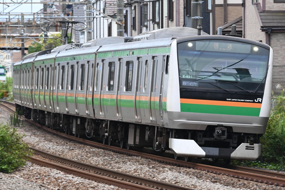 9266d344's tweet photo. 2026/9/15

①回8898M/E233系コツE-63編成
②〃

東京総合車両ベース TK入場 回送 https://t.co/D7V484LDrw