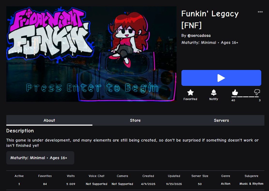 FunkinMegovichh's tweet photo. Funkin' Legacy has crossed the 5,000 visits milestone!!!🎉🎉 https://t.co/bXufB8HmH7