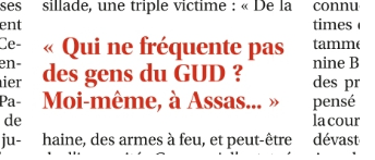 AlexHervaud's tweet photo. Je découvre que la mère de Romain Bouvier, l'un des 2 fafs accusés du meuetre de Federico Aramburú, est une grande avocate pénaliste (Janine Bonagguinta) qui, pour défendre son fils hier à l'audience, a lâché cette dinguerie judicieusement mise en exergue dans Sud Ouest : https://t.co/I0dSQZzljN