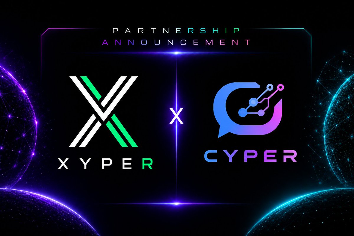 xypermarket's tweet photo. ⚡ We're thrilled to partner with @web3_cyperchat

🔐 Cyper is a privacy-first platform built for anonymous, secure and self-sovereign interaction

🤝 We're excited for what lies ahead and look forward to building together

#Web3 #Partnership #Cyper #Xyper https://t.co/cvRNWwkMwQ