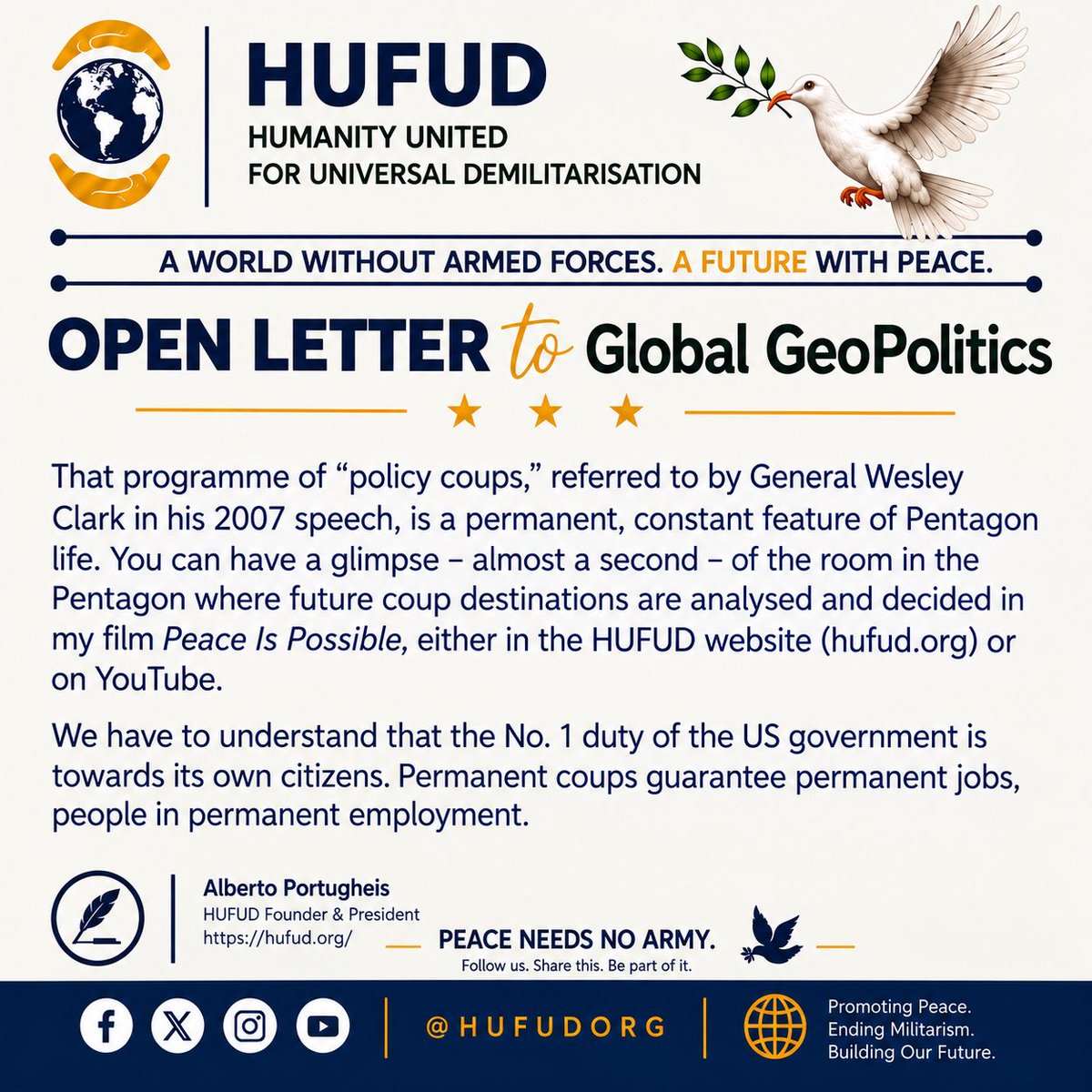 Hufudorg's tweet photo. #HUFUD
#GlobalGeoPolitics
#PoliticalCoups
#EndMilitarism
#PeaceNeedsNoArmy https://t.co/5dkeB8l68M