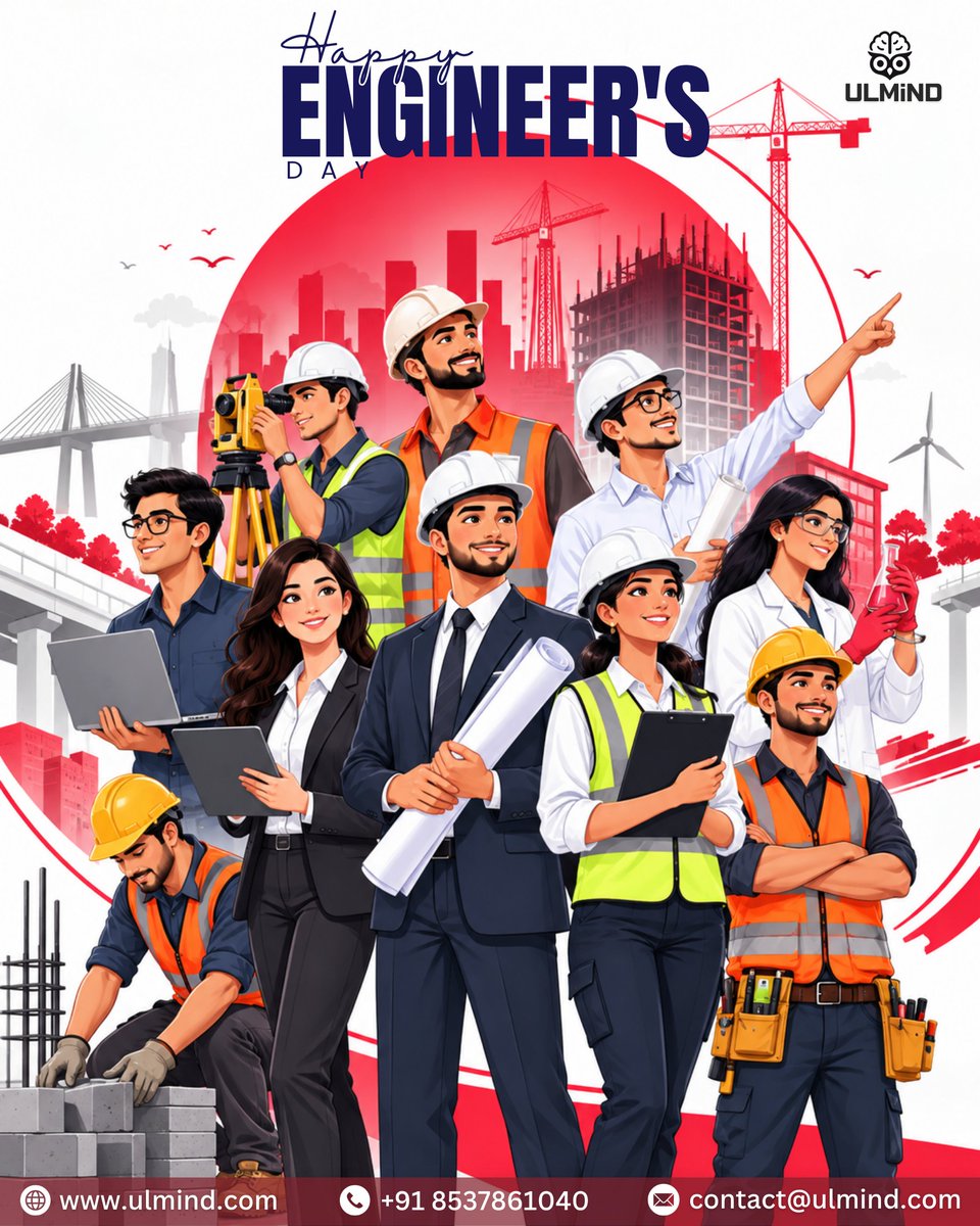 ULMINDOfficial's tweet photo. 💻 Happy Engineers’ Day 2026! 🇮🇳
Honouring Sir M. Visvesvaraya and every engineer who turns ideas into innovation, solves real-world challenges, and builds a better future. 🚀
📧 contact@ulmind.com
#EngineersDay #MVisvesvaraya #Engineering #Innovation #ULMIND https://t.co/ktqmpSIoh7