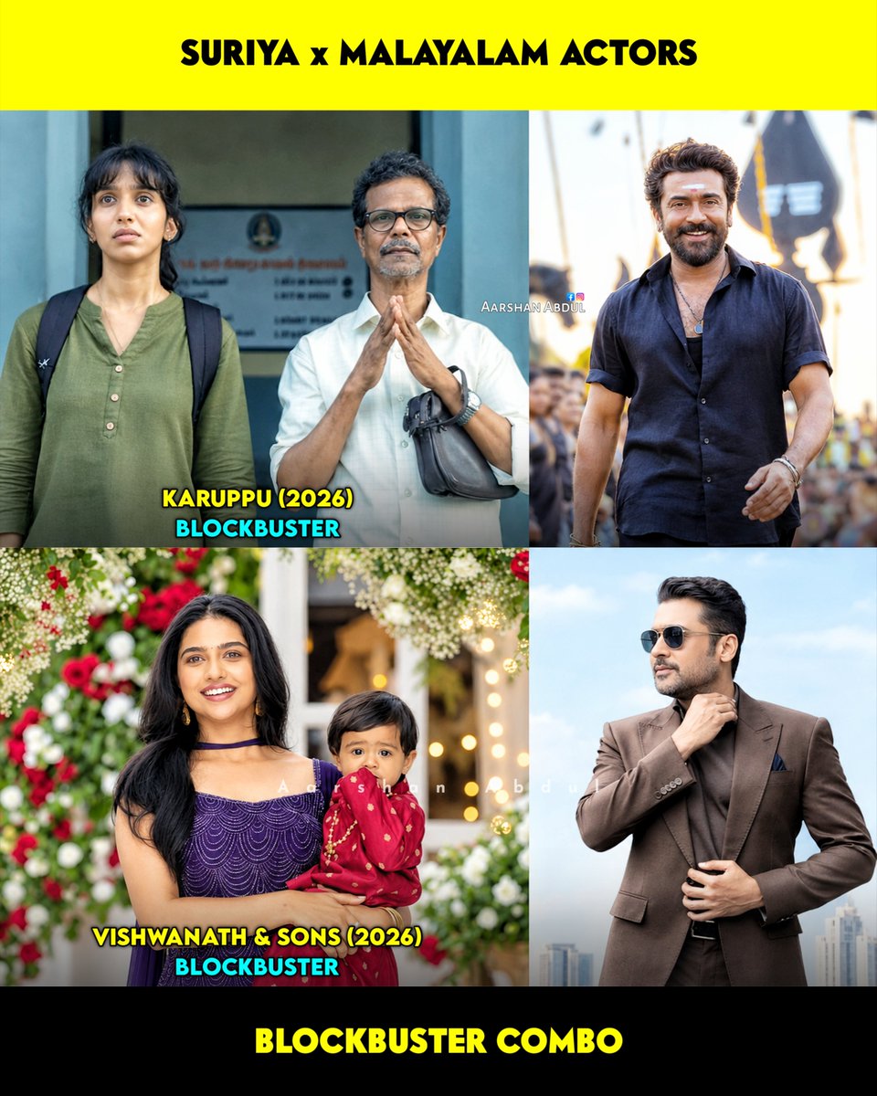 AarshanAbdul's tweet photo. Suriya and Malayalam Actors - Blockbuster Combo. https://t.co/Rwy8NAGB3V