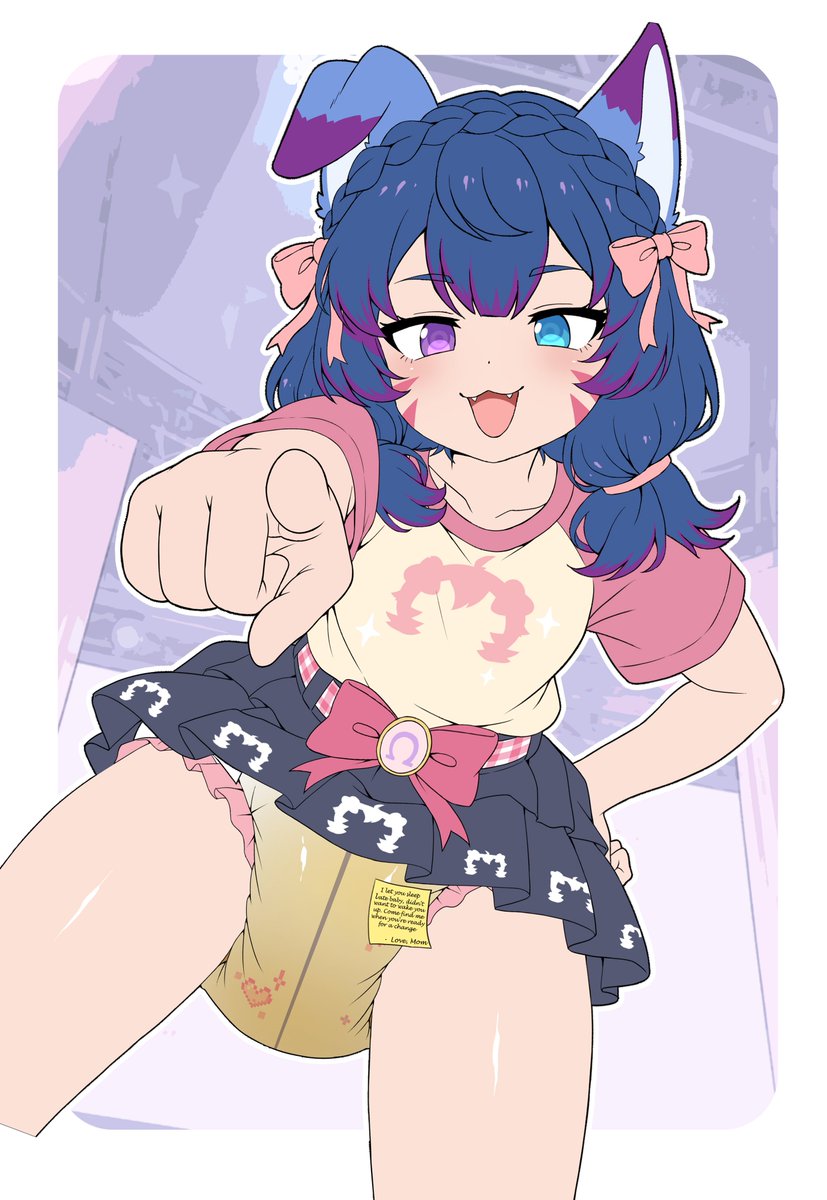 Codyomega97's tweet photo. Haha look at you babies in your outfit they picked for you, while your older sis spent her allowance on a new outfit >:3

*Looking at a mirror, sees a note*

What's this? Let you sleep in late, come find me for a change?!

Ughhhh mom! I'm not a baby ya know, I change my clothes and diapers myself!

hmph* sooo embarrassing 

Art by Ruu