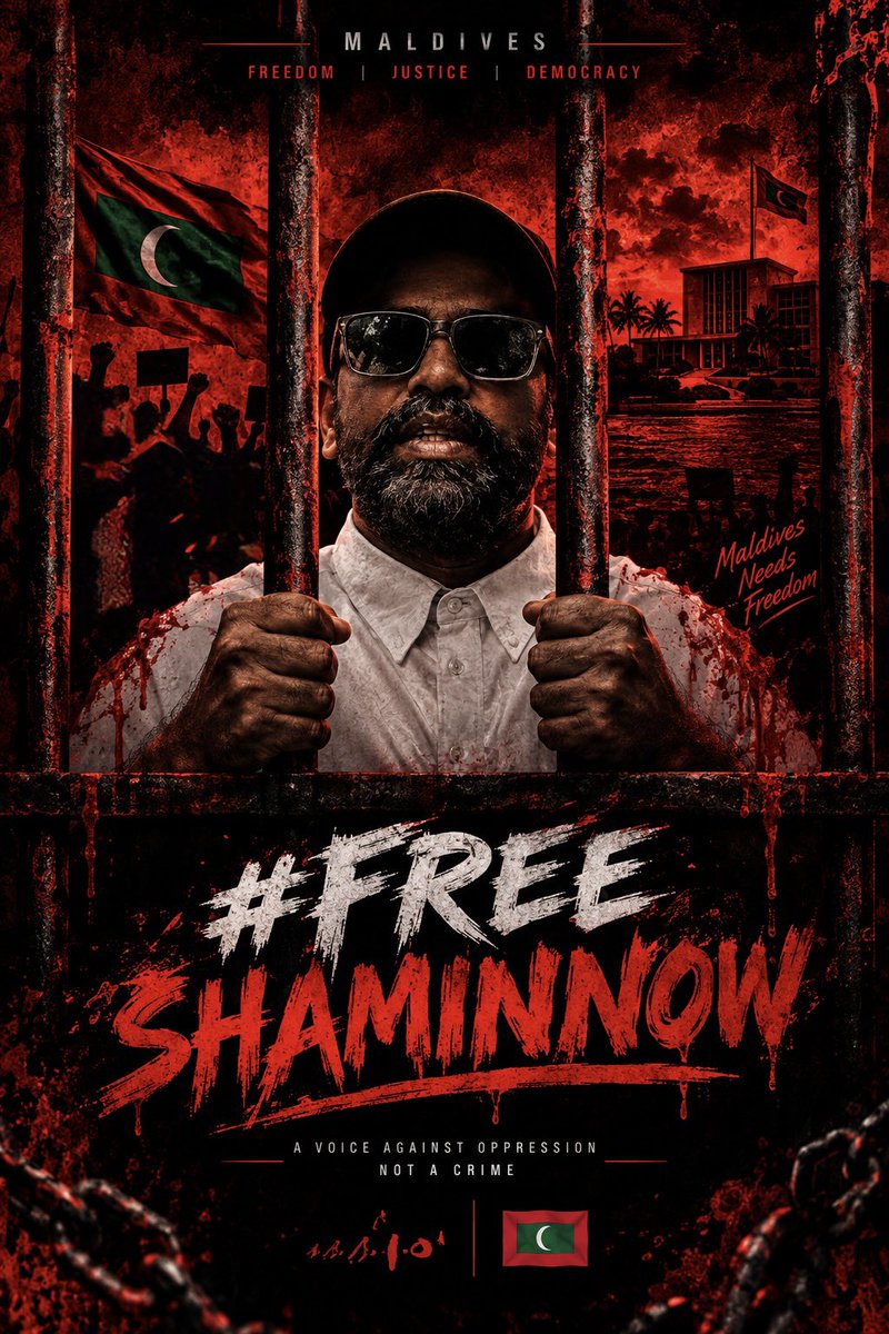MvARiyaz's tweet photo. #FreeShaminNow 
#DictatorMuizzu 
#KahzaabuIsthiufaa
#DhidhabudahDhogu https://t.co/8aWUkf2aqc