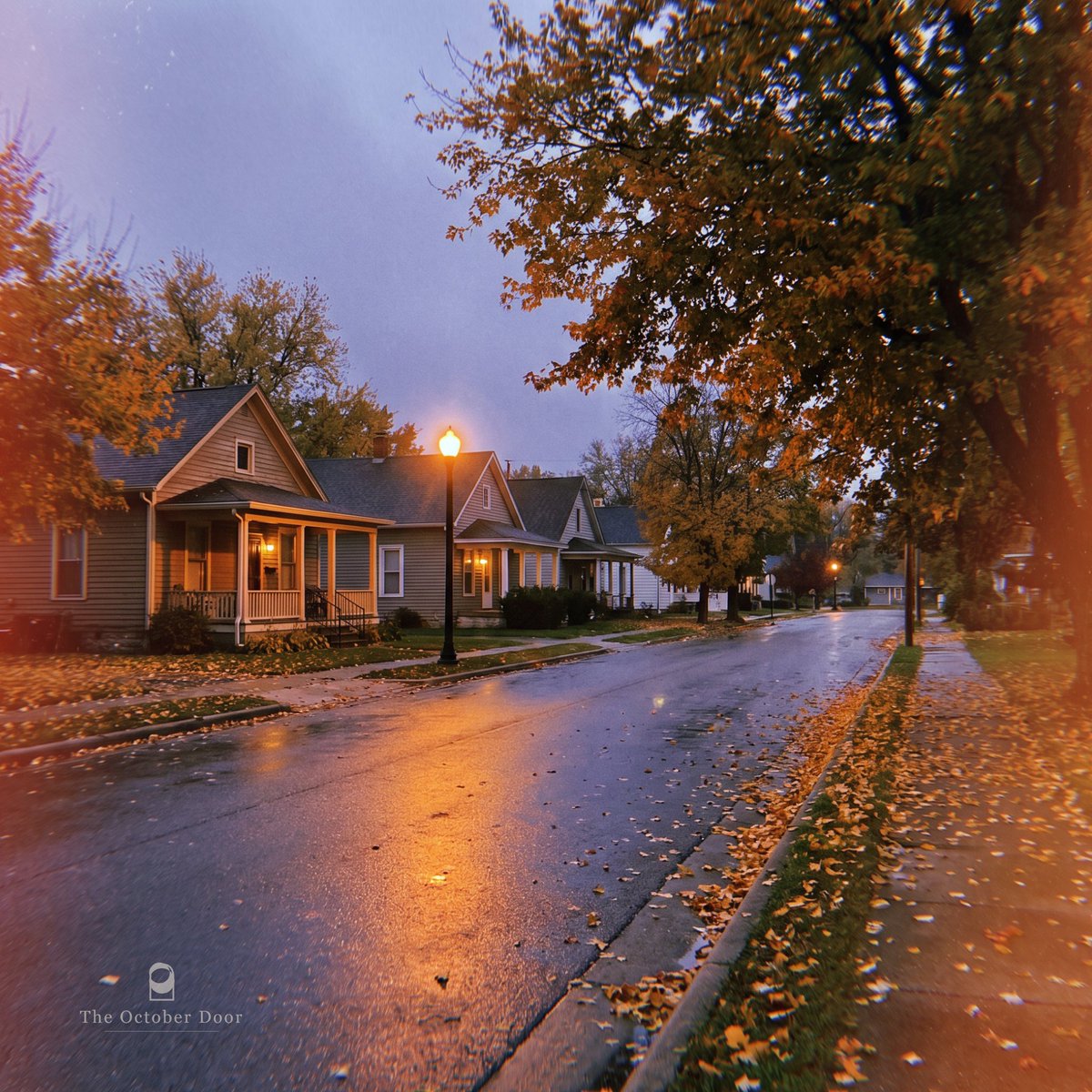 theoctoberdoor's tweet photo. something calming about quiet rainy streets in the fall... https://t.co/1z5bEI59AT