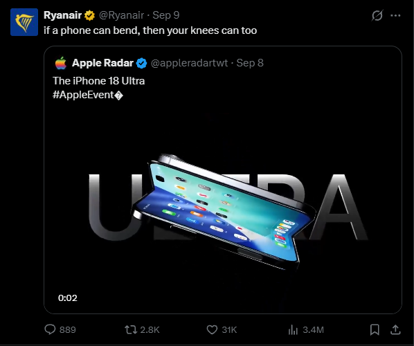 gangrenaaa_'s tweet photo. @Cryptogami2 @TPtepeP @b_prasoweORLEN tymczasem Ryanair ;) nie poważna spółka https://t.co/h0pPx6RGKH