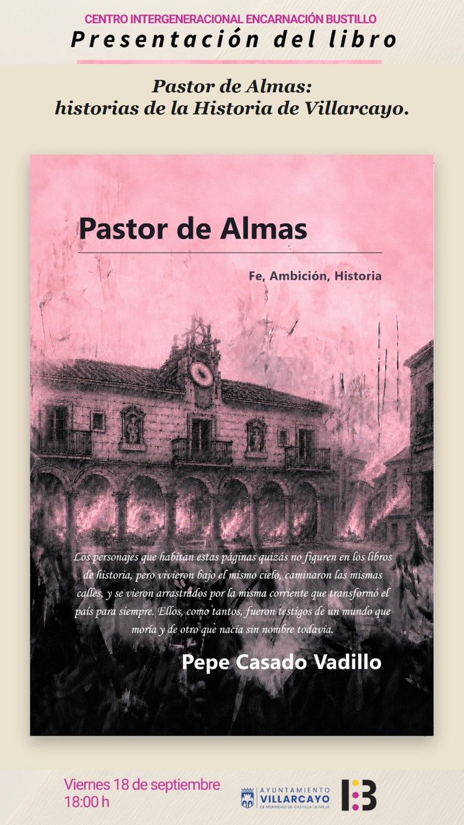 PCVillarcayo's tweet photo. 📖 PASTOR DE ALMAS mi primera novela: la vida de un cura a través de tres guerras (1808-1840), Historia real, novelada. Presentación: viernes 18-sep, 18h, Centro Encarnación Bustillo Villarcayo.
Ya en Amazon (papel y Kindle): https://t.co/nv64raNwjM
#PastorDeAlmas #Villarcayo https://t.co/wNgqxi7Y7H