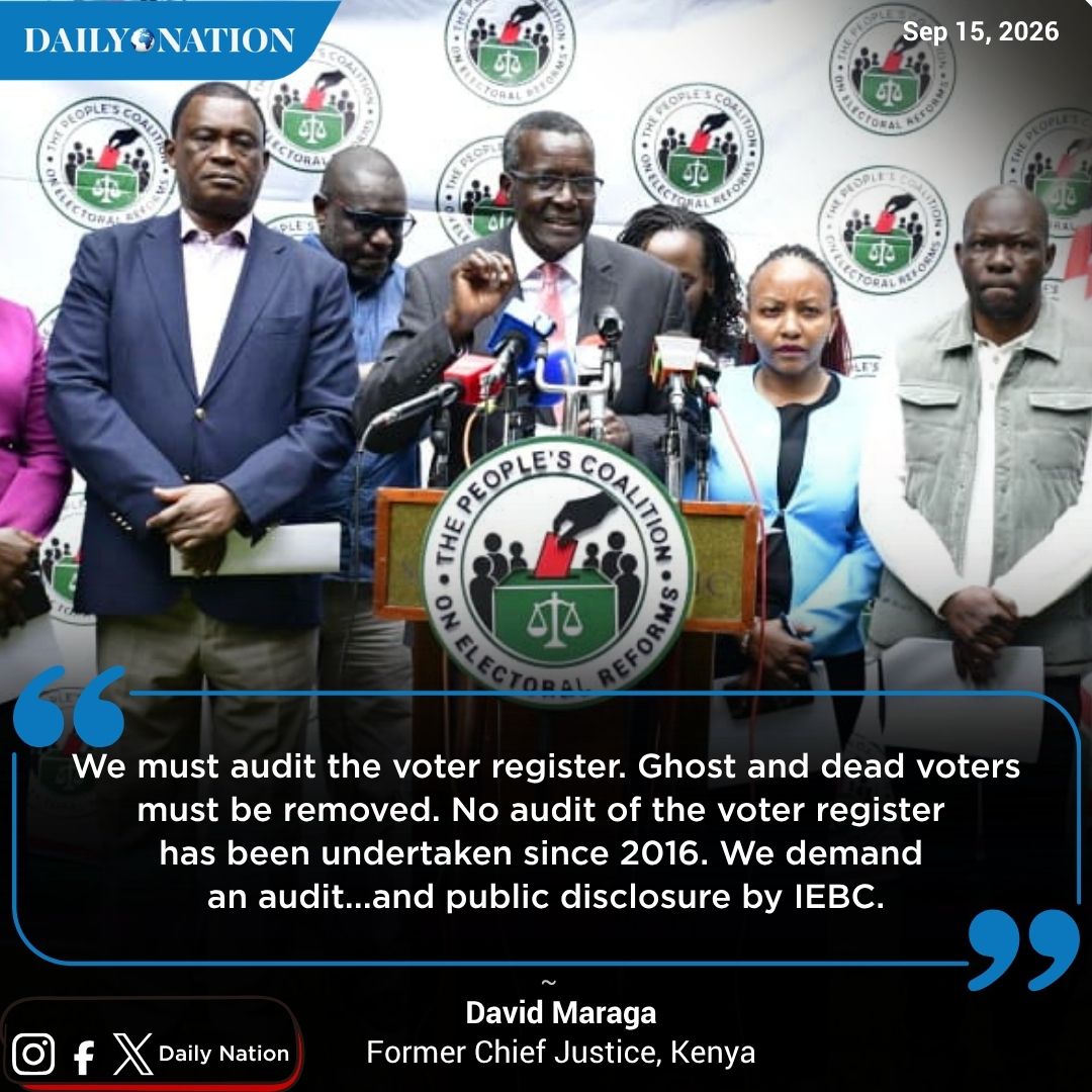NationAfrica's tweet photo. David Maraga: We must audit the voter register. Ghost and dead voters must be removed. https://t.co/sGZ7XsfwtY