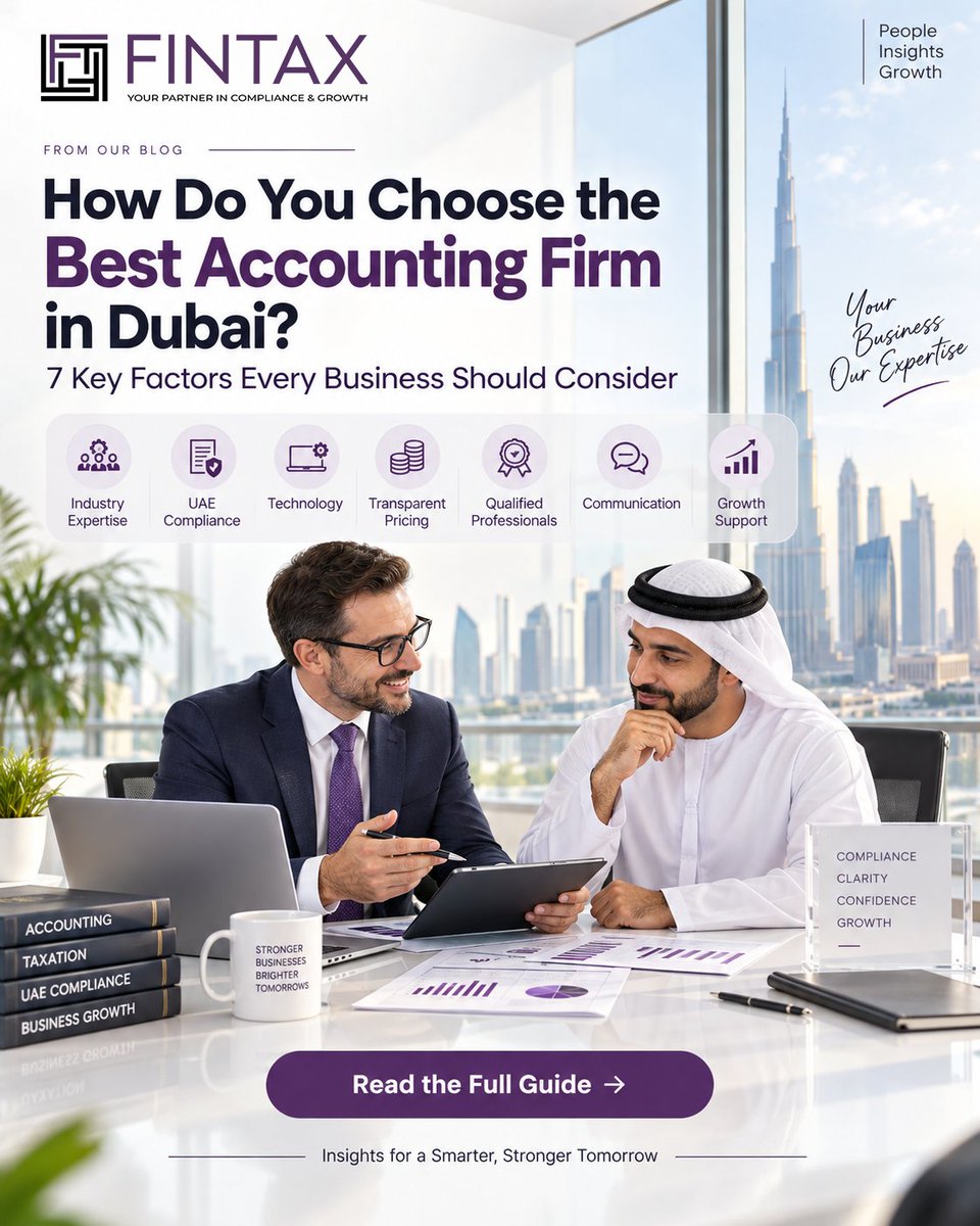 germanfintax's tweet photo. Choosing an #accountingfirm in #Dubai?
Don't look at price alone. Consider industry expertise, UAE compliance knowledge, qualified professionals, technology, transparent pricing, communication &amp; long-term support.
To Learn More: https://t.co/rIjIeW47bH https://t.co/JNjssqTnO4