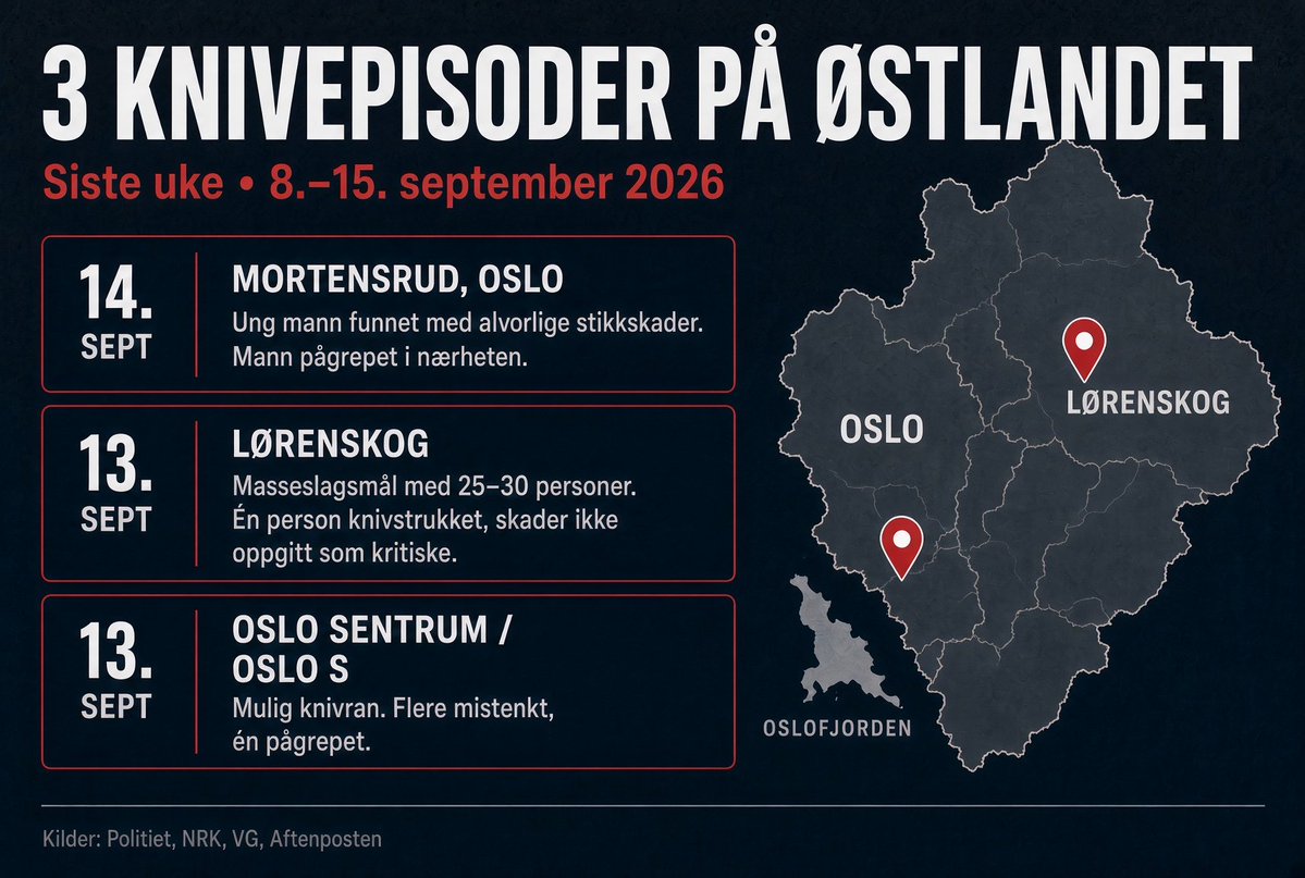 Lykten_no's tweet photo. Ja, la oss se på hvordan det går. Hvordan tror vi utviklingen vil fortsette de neste årene? Vil det bli flere eller færre slike episoder? Det har allerede vært tusenvis av slike hendelser i Oslo og andre byer. 80-90 % begått av ikke-vestlige migranter.
#Remigrasjon
@Norgesdem https://t.co/79GLJqZeh6