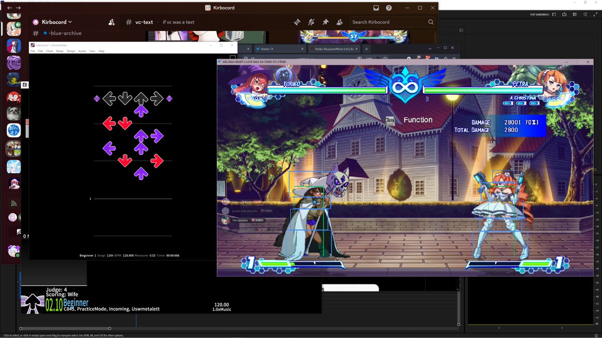 ThatKirbo's tweet photo. friends are picking up arcana heart cus of the rollback and im trying to rationalize the pentagram input  in a way that makes sense for me on leverless 💀 https://t.co/z8SObgC6Xm