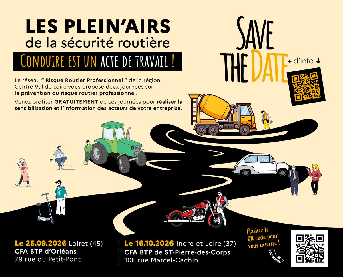 Image de Préfet Centre-Val de Loire et Loiret : 🚗 Les Plein'Airs de la sécurité routière reviennent en 2026 avec deux journées gratuites consacrées