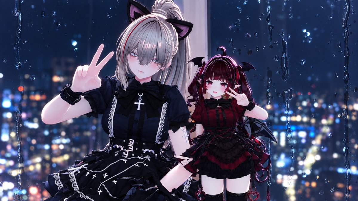 Azuk1_vrc's tweet photo. フレさんのプレゼント企画で当たった衣装で
ツーショット記念撮影してきました
可愛い服なので私のしなののようなお姉さん系改変してると
どうなのかなーって思ってたんですが
シックな色なら意外と似合うことに気づきました https://t.co/S9MixphD7w