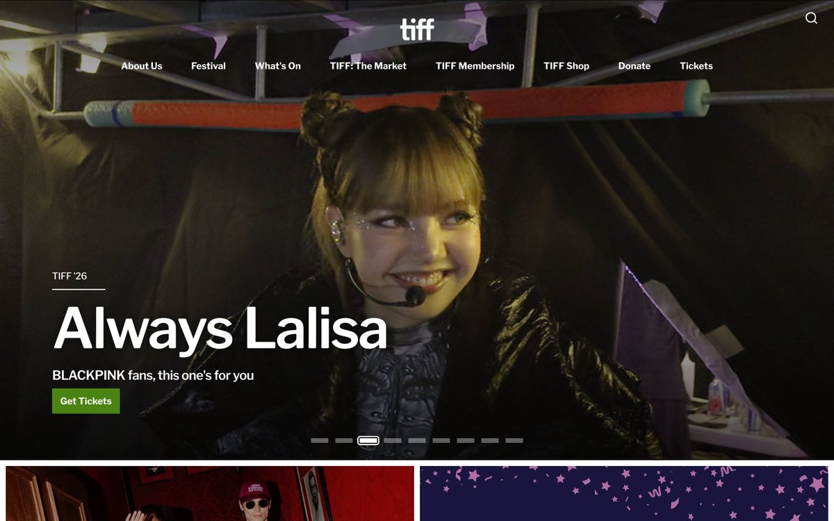 btf0327's tweet photo. 'Always Lalisa' on TIFF homepage! https://t.co/MBqHYivYhH