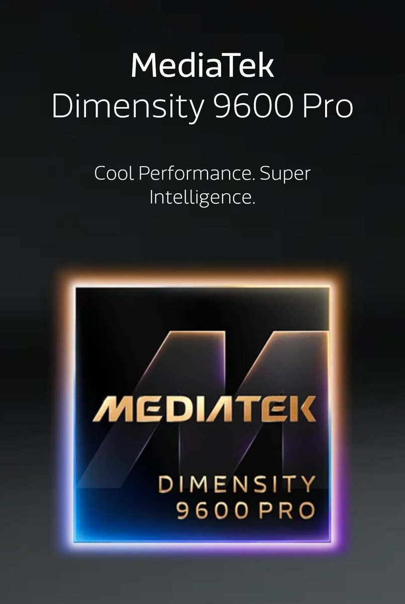 tsaikumar1989's tweet photo. The @Mediatek #Dimensity9600Pro announced
- TSMC 2nm N2P
- CPU
2x C2 Ultra @ 4.55GHz
3x C2 Pro @ 4.35GHz
3x C2 Pro @ 3.10GHz
- GPU Mali G2 Ultra NX (12 core)
LPDDR6 UFS 5.0
Imagiq 1290 ISP
NPU 1090
AI Intelligent Engine 3.0
14% improved performance
23% less power consumption https://t.co/AK16CiS6bN