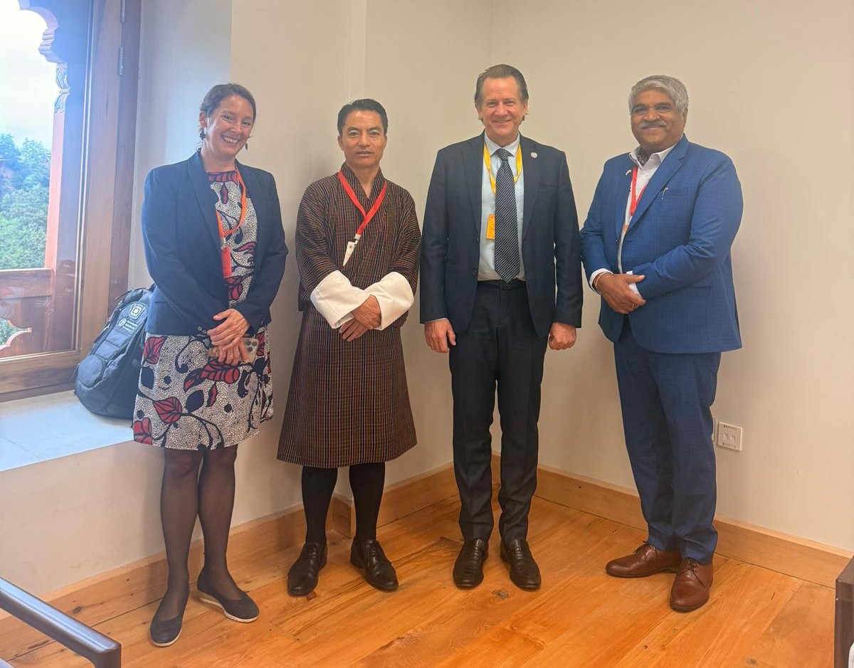 FoodSystems's tweet photo. ๐ At #ConsciousFoodSystems Summit in Bhutan, Hub Director a.i. Carlos Watson met with government on the sidelines of the #ConsciousFoodSystems Summit.
๐ค Discussions connected priorities across food systems finance, research and innovation, youth, health and Bhutanโs Five-Year Plan, including opportunities for UN support and a whole-of-government approach. #2026SummitBhutan