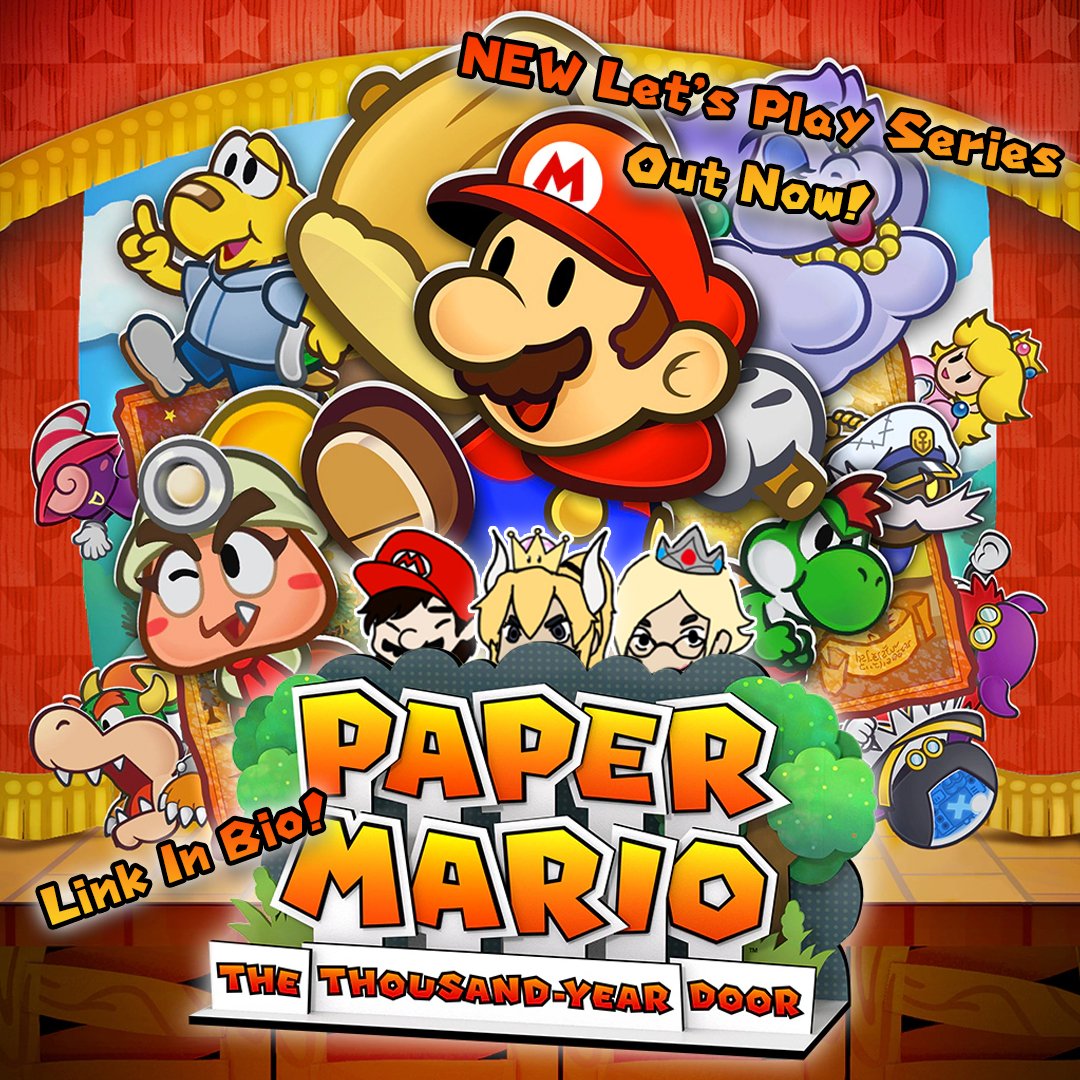 WeebPowerHour's tweet photo. We got a new lets play series underway! Paper Mario: The Thousand-Year Door (Switch) episodes out every week on our Youtube channel! Hit the link in our bio to check it out now!

#letsplay #youtube #gaming #papermario #papermariothethousandyeardoor #jrpg #voiceacting https://t.co/P7GzCwyGRF