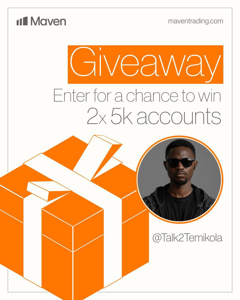 Talk2Temikola's tweet photo. 🚨 $10,000 Maven Prop Account GIVEAWAY🚨

TO ENTER:

✅ Follow @Maventrading @Temitrades @Mindsetfx

✅ Turn on my post notification

✅ Like  & Retweet this post and tag 3 traders(not influencers) 

✅ Engage on pinned post.

✅ TEMITRADES for 10% Maven Prop Account Purchase. 

Good luck 👍