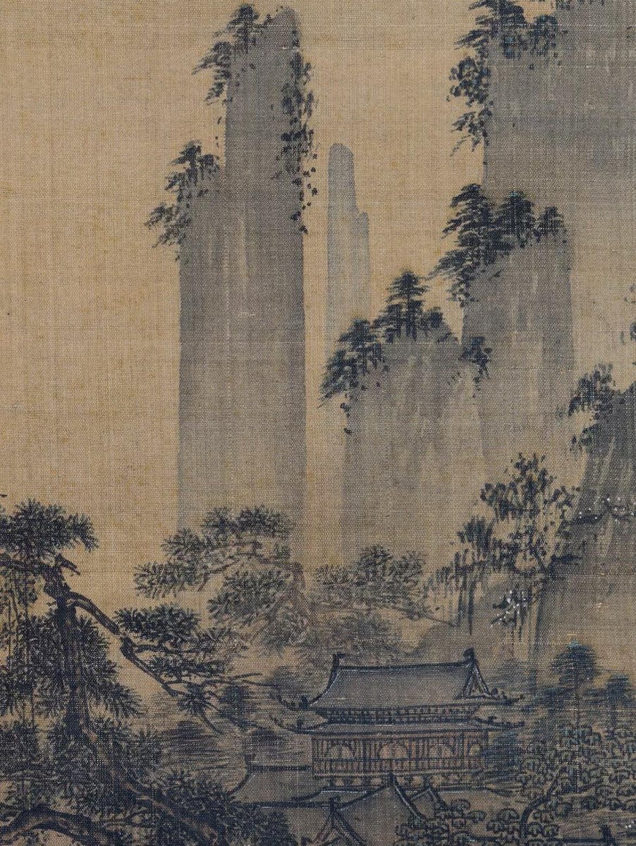 dn18279311's tweet photo. Songfeng Louguan Tu (View of Pines and Pavilion), anonymous artist of Southern Song Dynasty. Towering peaks, wind through pines, a hidden pavilion nestled among mountains. The timeless aesthetic of Chinese shan shui painting.
#ChineseArt #SongDynasty #ShanShuiPainting https://t.co/CLEGcVNwcw