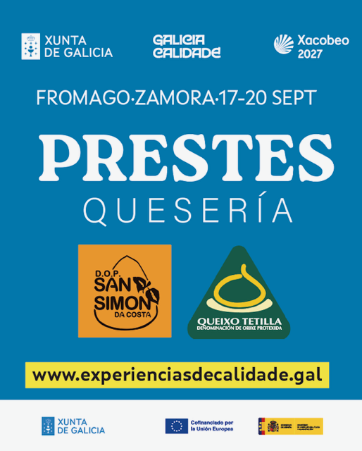 QuesosPrestes's tweet photo. Pois sí. 👉 #Prestes estaremos esta fin de semana en Zamora, en #Fromago, na Feira Internacional do #Queixo. Cos nosos produtos e amosando ó mundo todo o que facemos seguindo a tradición e con materias primas de calidade. 👌

Consulta o programa aquí. 👉 https://t.co/WwVUPQAsYB https://t.co/pmSGoi8ORy