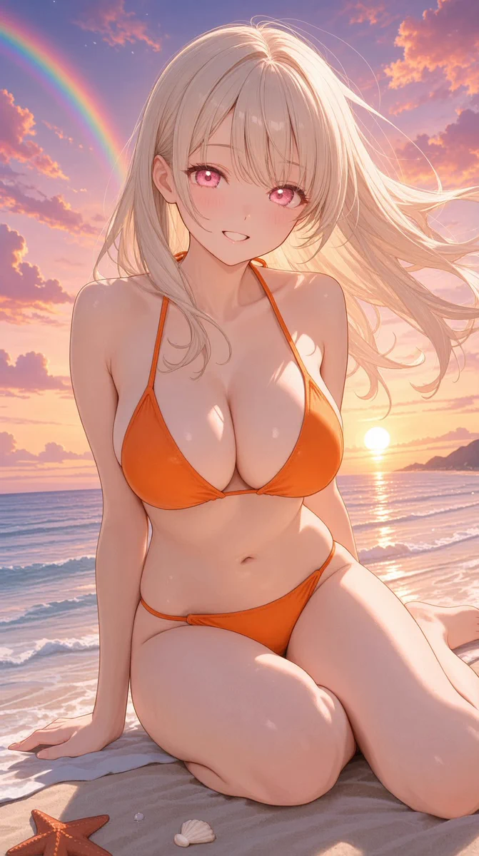 アニメキャラクター イラスト 赤い水着 lilas(りら)@AIイラスト on X: 