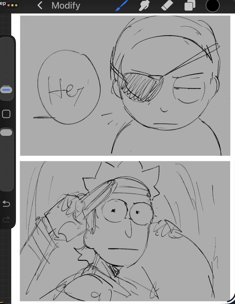 Oldmenyao_i's tweet photo. Wip sketch (2) 
#prickcest #mortycest https://t.co/fCGyJfsFR0