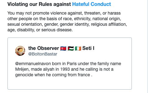 BoltonBastar's tweet photo. Where is the hateful conduct in this statement ??? https://t.co/xo59VRBW00