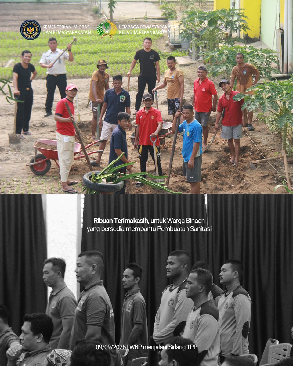 go_lpd's tweet photo. Berbenah, Tidak Selalu Tentang Megah! 🛠️

Warga binaan Lapas Pekanbaru turut berkontribusi secara sukarela dalam pembuatan fasilitas sanitasi sebagai bagian dari pembinaan Giatja. Belajar, berkarya, dan memberi manfaat bagi lingkungan.

#LapasPekanbaru #Pemasyarakatan https://t.co/cG2lJngUj9