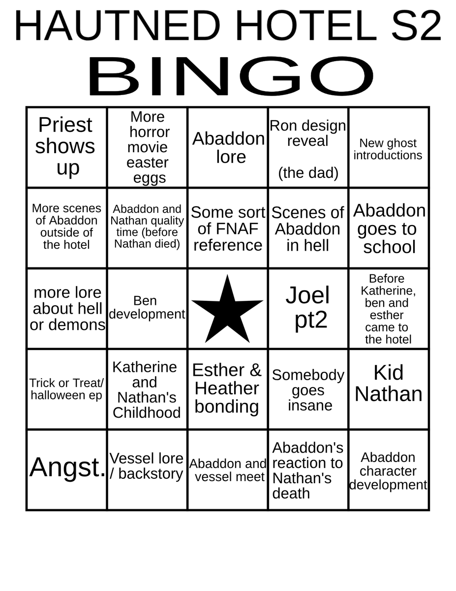 SpringySprings_'s tweet photo. 24 days left until #HauntedHotel season 2, Claim your bingo card now!! ^^ https://t.co/QPGOtztrfF