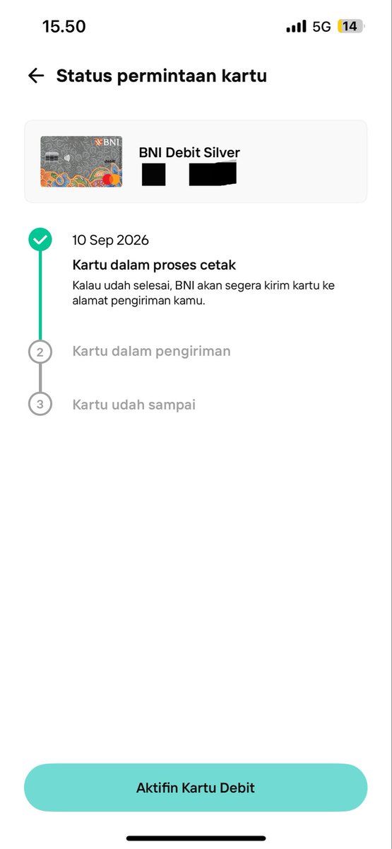 chosooow's tweet photo. @BNI @BNICustomerCare minn, saya ngajuin pembuatan kartu lewat wondr dari tgl 10 sampai sekarang ga dikirim2 min 😭 boleh tolong follow up gaa si min huhu ke cabang rawamangun https://t.co/0lr8bq5b6K