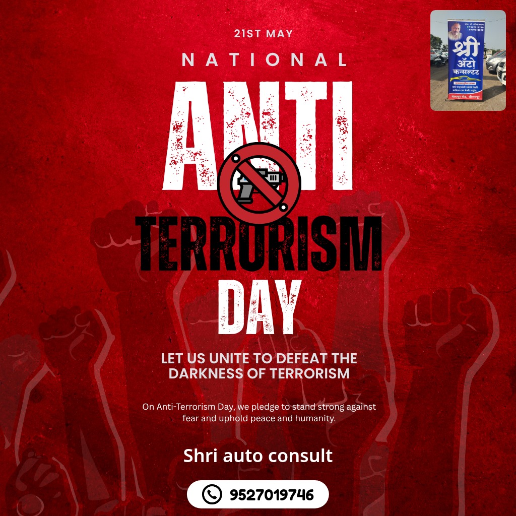benjaedwar71287's tweet photo. Anti-Terrorism Day reminds us to stay safe and vigilant. Choose a reliable used car for peace of mind on every journey. Visit Shri Auto Consult today. https://t.co/ReGMuSoi38